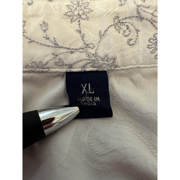 Robert Graham Shirt Men’s XL Striped Embroidered Signature Flip Cuff Long Flaws - Picture 13 of 16